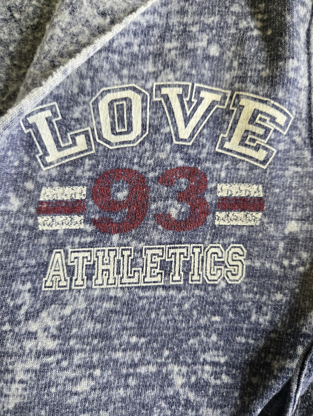 Wallflower Faded Blue Hooded Sweatshirt with 'Love 93' Graphic - Picture 3 of 6